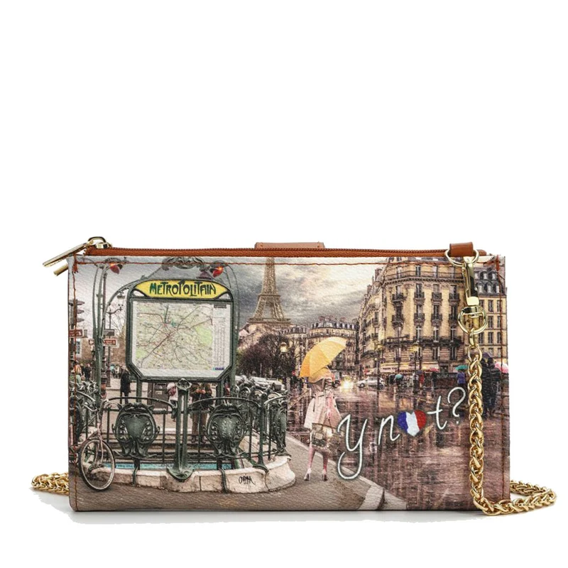 Pochette Donna Portacarte e Portatelefono Y Not Stampa Metrò Paris YES-456