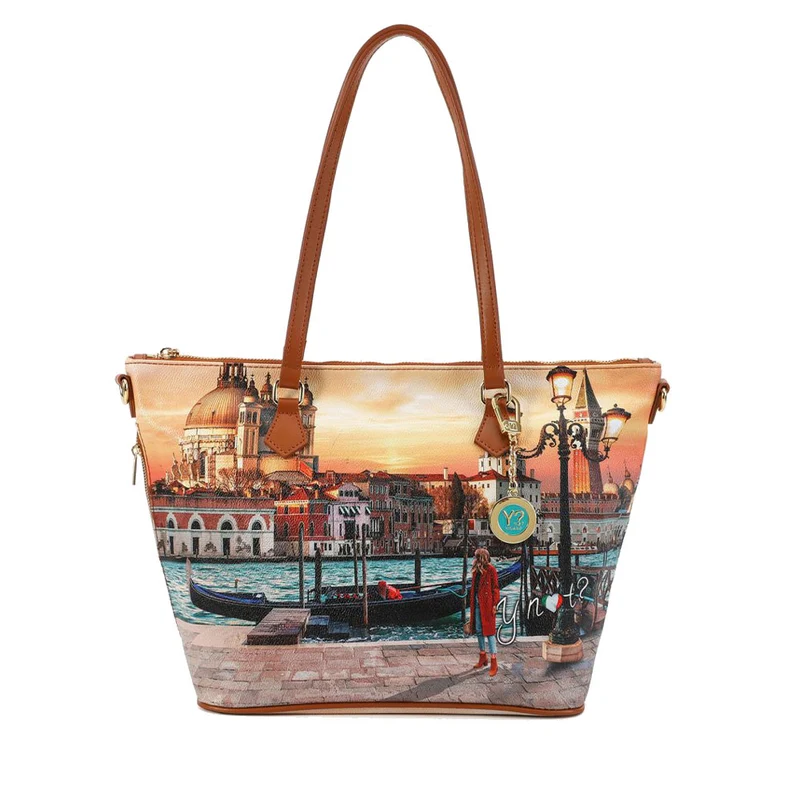 Borsa Donna Y NOT a Spalla YES-396 Stampa Venice Sunset