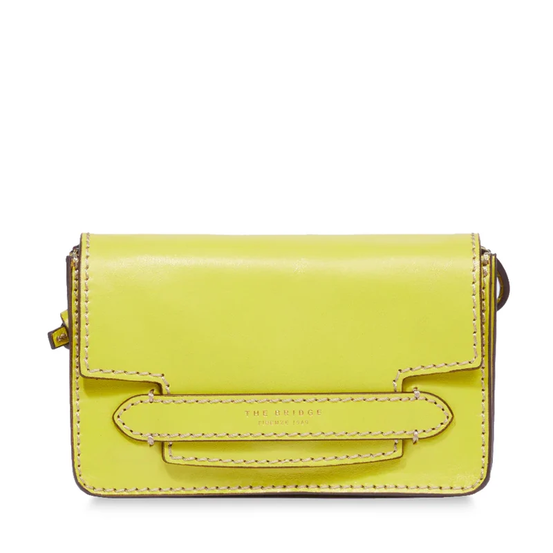Mini Bag a Tracolla THE BRIDGE in Pelle color Lime linea Lucrezia