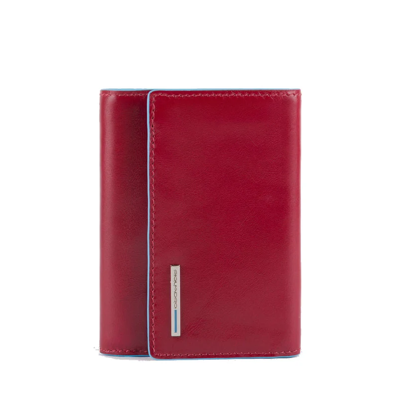 Portafoglio Piccolo Donna PIQUADRO In Pelle Rossa Linea Blue Square - PD5216B2R