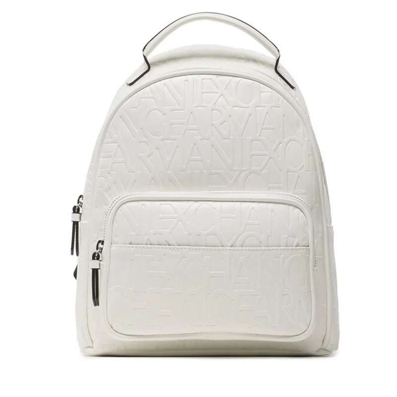 Zaino Donna ARMANI EXCHANGE Con Logo Impresso Chiuso con Zip colore Bianco