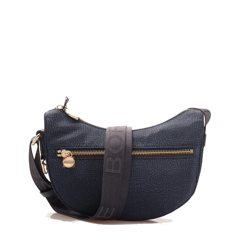 Borsa a Tracolla BORBONESE Luna Bag Mini linea Eco Line in Nylon Op Blu