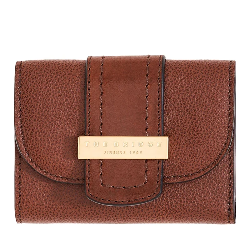 Portafoglio Donna Piccolo con Bottone THE BRIDGE linea Bice Marrone