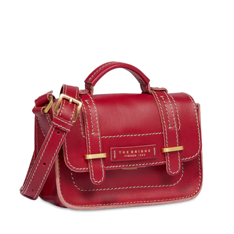 Borsa Donna a Mano THE BRIDGE linea Ester in Pelle Rosso Berry