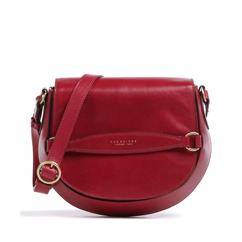 Borsa Donna con Pattina a Tracolla THE BRIDGE linea Bettina in Pelle color Berry