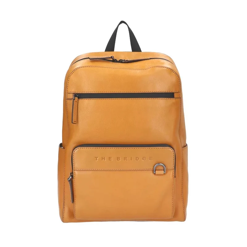Zaino Uomo Small THE BRIDGE linea Damiano in Pelle Giallo Curry