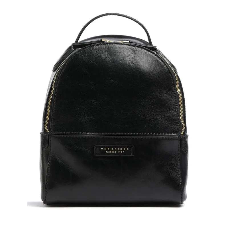 Zaino Donna Medio THE BRIDGE linea Elettra in Pelle Nera