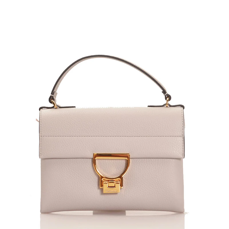 Borsa Donna a Mano con Tracolla COCCINELLE in Pelle Linea Arlettis Mini colore Light Grey