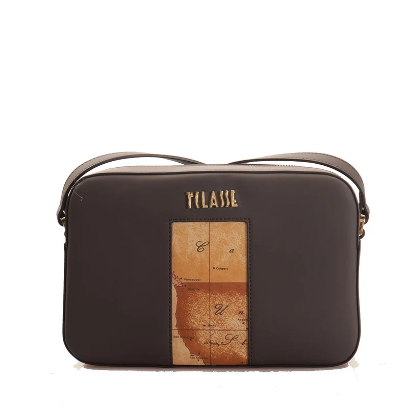 Borsa Donna a Tracolla 1A Classe Alviero Martini linea Geo Joy in Tessuto Gommato Testa di Moro GZ32