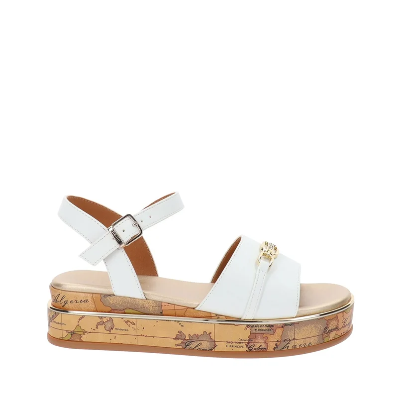 Scarpe 1A Classe Alviero Martini Sandali Platform Bianchi con Suola Geo Classic 1880
