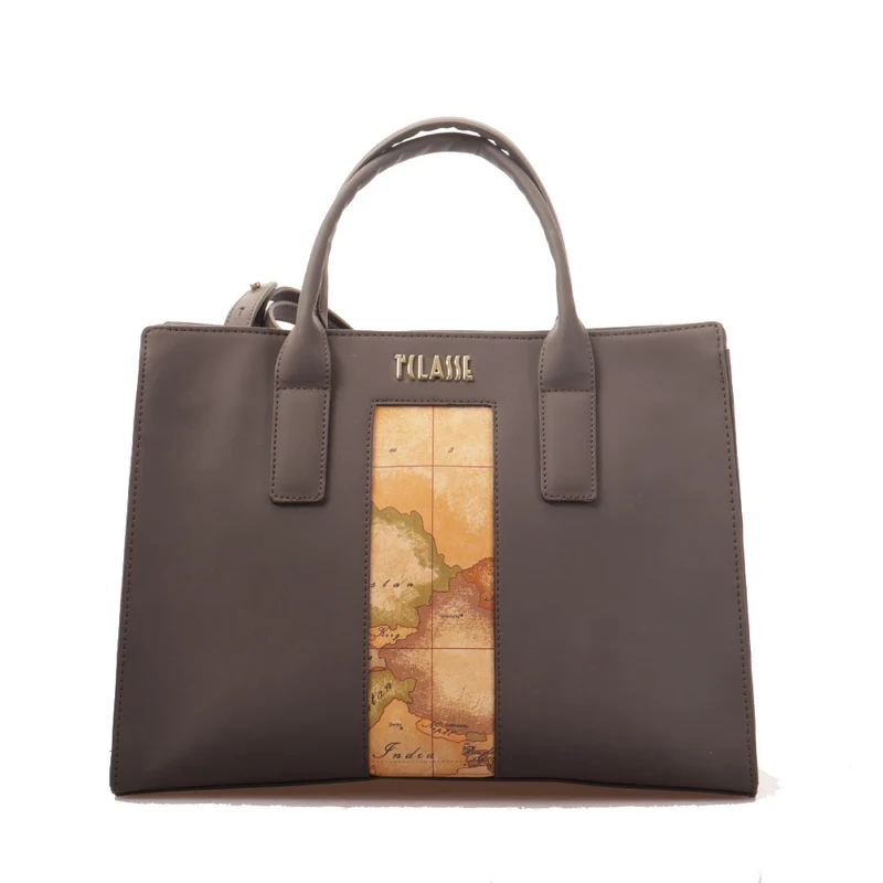Borsa Donna a Mano 1A Classe Alviero Martini linea Geo Joy in Tessuto Gommato Testa di Moro GZ30