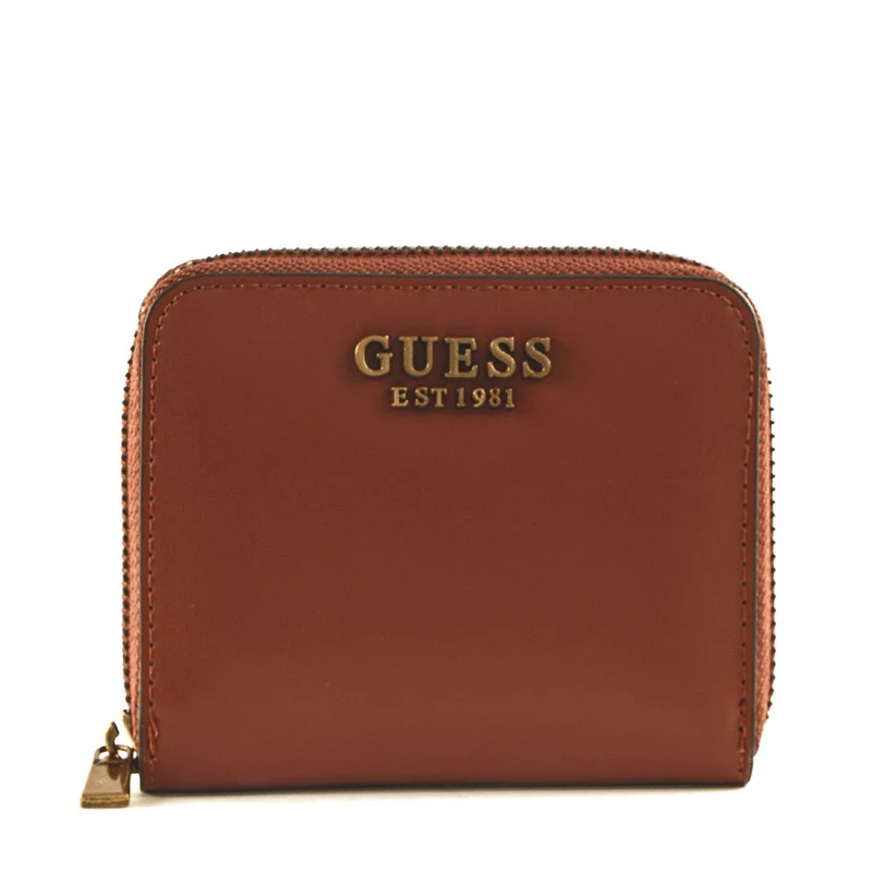 Portafoglio Piccolo GUESS Chiuso con Zip Linea Laurel Colore Whiskey