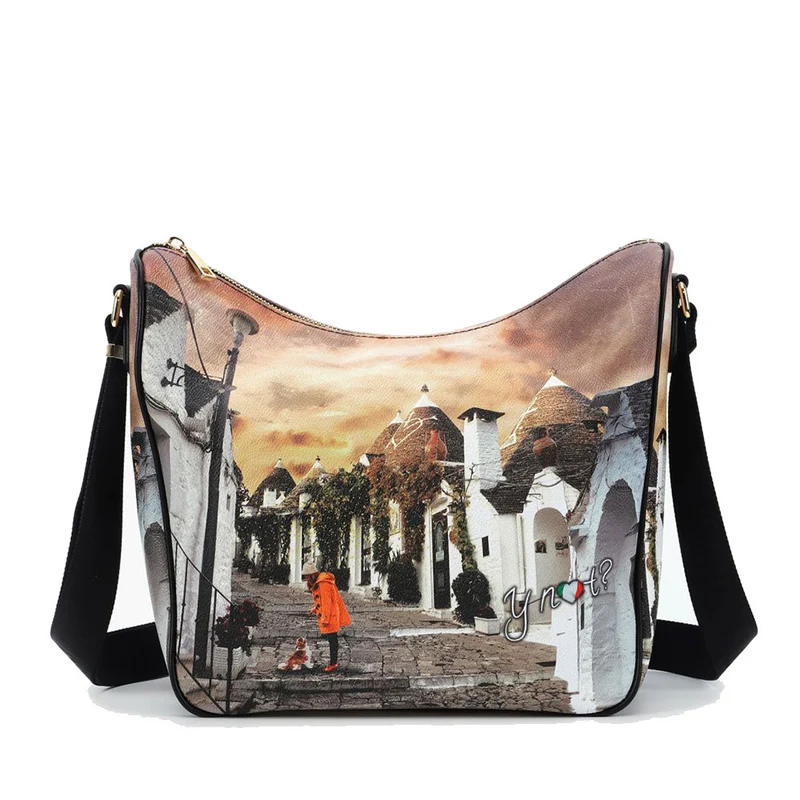 Borsa Donna Y NOT Hobo Large a Tracolla YES-606 Life in Trulli