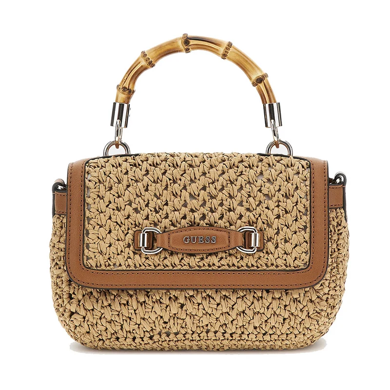 Borsa Donna a Mano con Tracolla GUESS Linea Siria Colore Natural Cognac