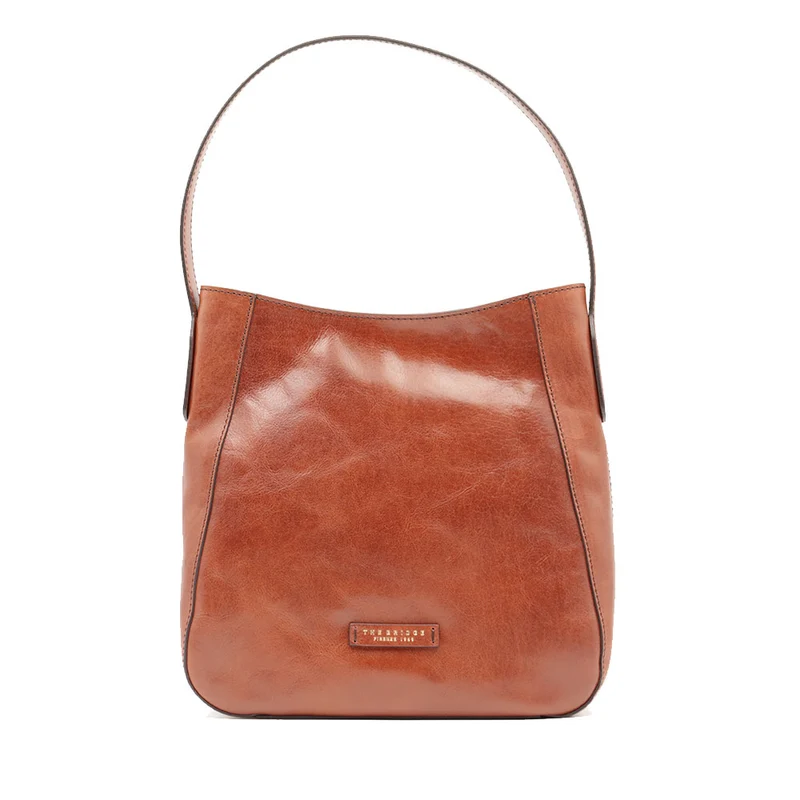 Hobo Bag Donna THE BRIDGE linea Maddalena in Pelle Marrone