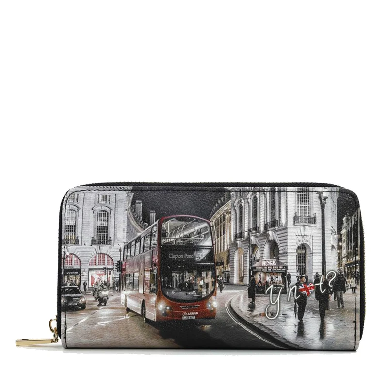 Portafoglio Donna Y NOT YES-361 Stampa London By Night Chiusura Zip Around