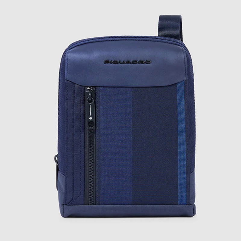 Borsello Uomo PIQUADRO porta iPad in Tessuto e Pelle Blu CA3084S131