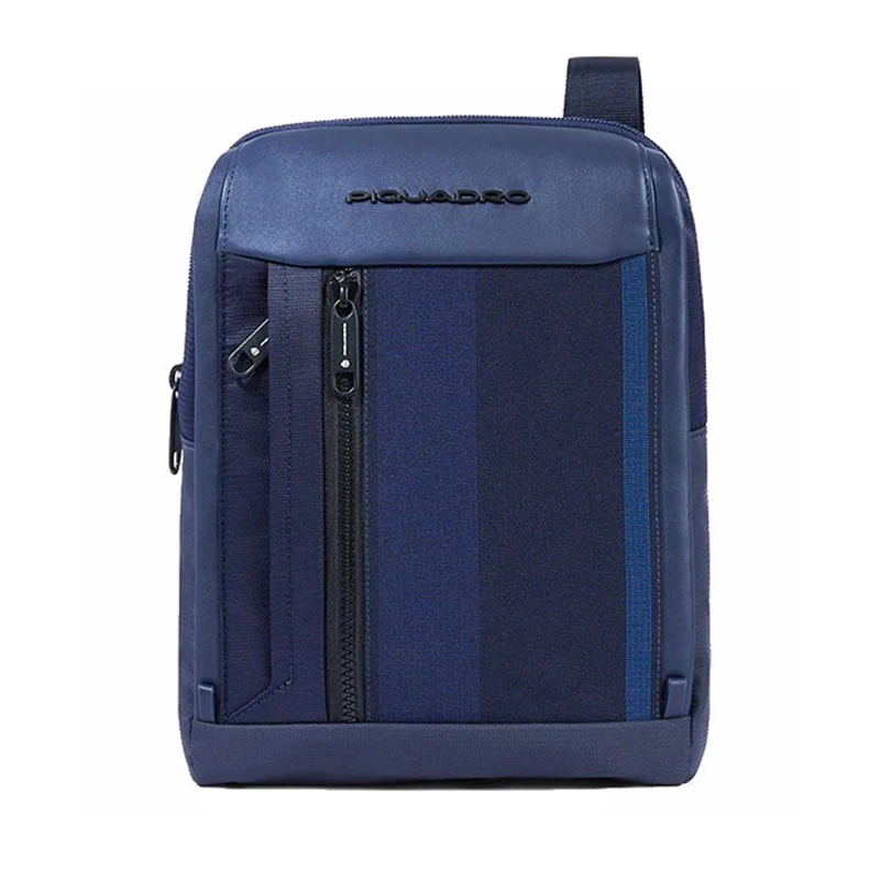 Borsello Uomo PIQUADRO porta iPad in Tessuto e Pelle Blu CA1816S131