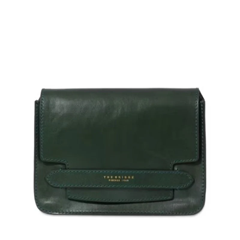 Borsa Donna a Tracolla Grande THE BRIDGE in Pelle Verde Scuro linea Lucrezia