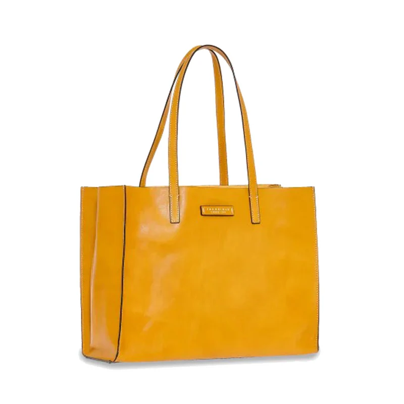 Borsa Donna Shopper THE BRIDGE Linea Mirra in Pelle Giallo Miele