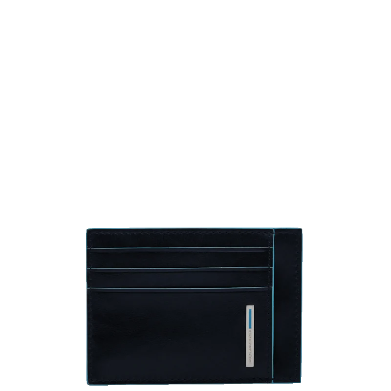 Porta Carte di Credito in Pelle Blue Square