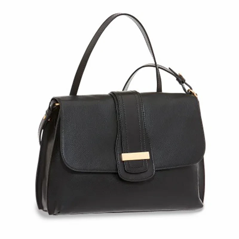 Borsa Donna a Spalla con Tracolla THE BRIDGE linea Bice in Pelle Nera