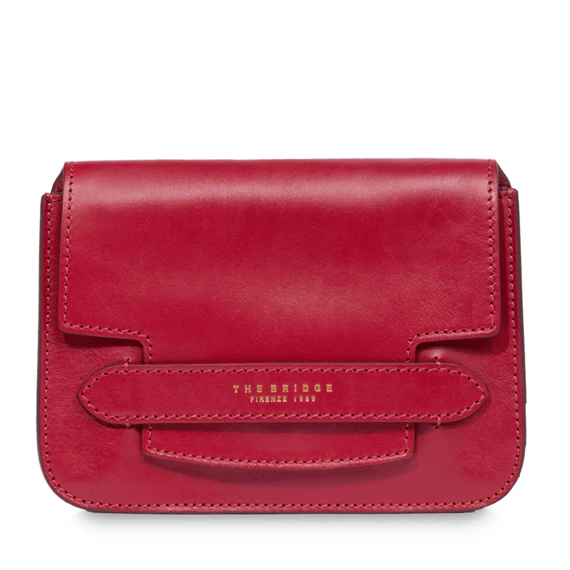 Borsa Donna a Tracolla Media THE BRIDGE in Pelle color Berry linea Lucrezia