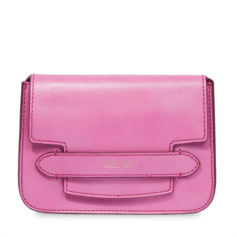 Borsa Donna a Tracolla Media THE BRIDGE in Pelle Rosa linea Lucrezia