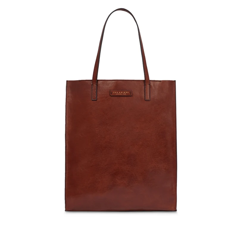 Borsa Donna Shopper Verticale THE BRIDGE linea Mirra in Pelle Marrone