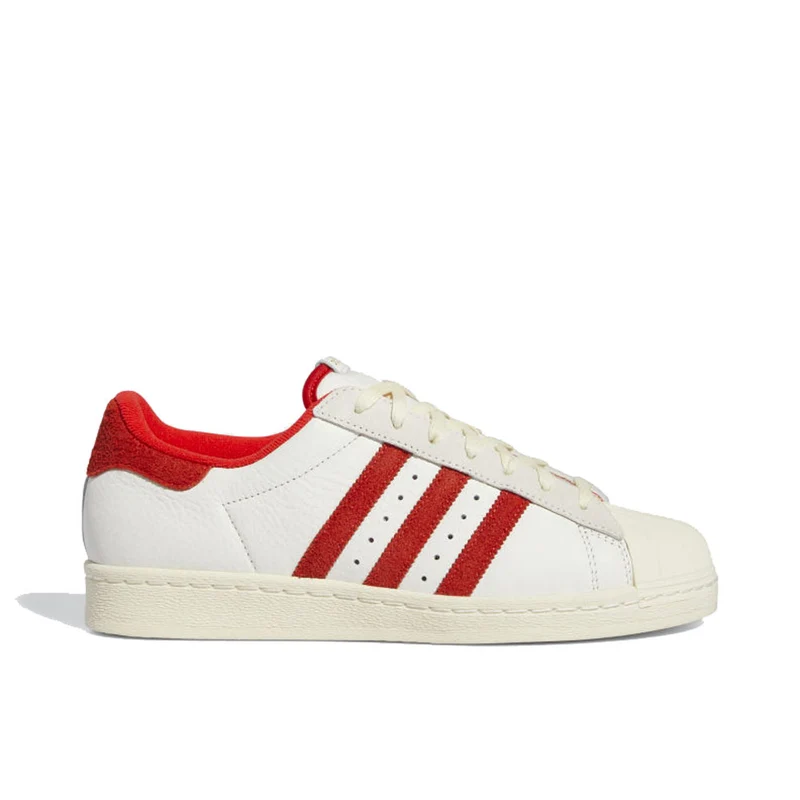 Scarpe ADIDAS Sneakers Uomo linea Superstar 82 in Pelle colore Bianco e Rosso
