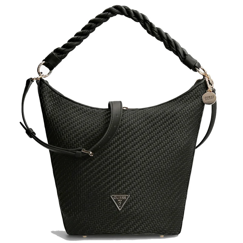 Borsa Donna Hobo a Spalla con Tracolla GUESS linea Hassie colore Nero