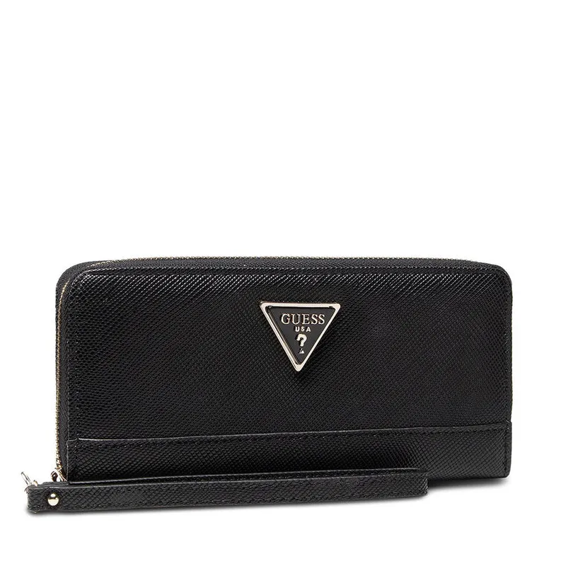 Portafoglio GUESS Chiuso con Zip Linea Noelle colore Nero