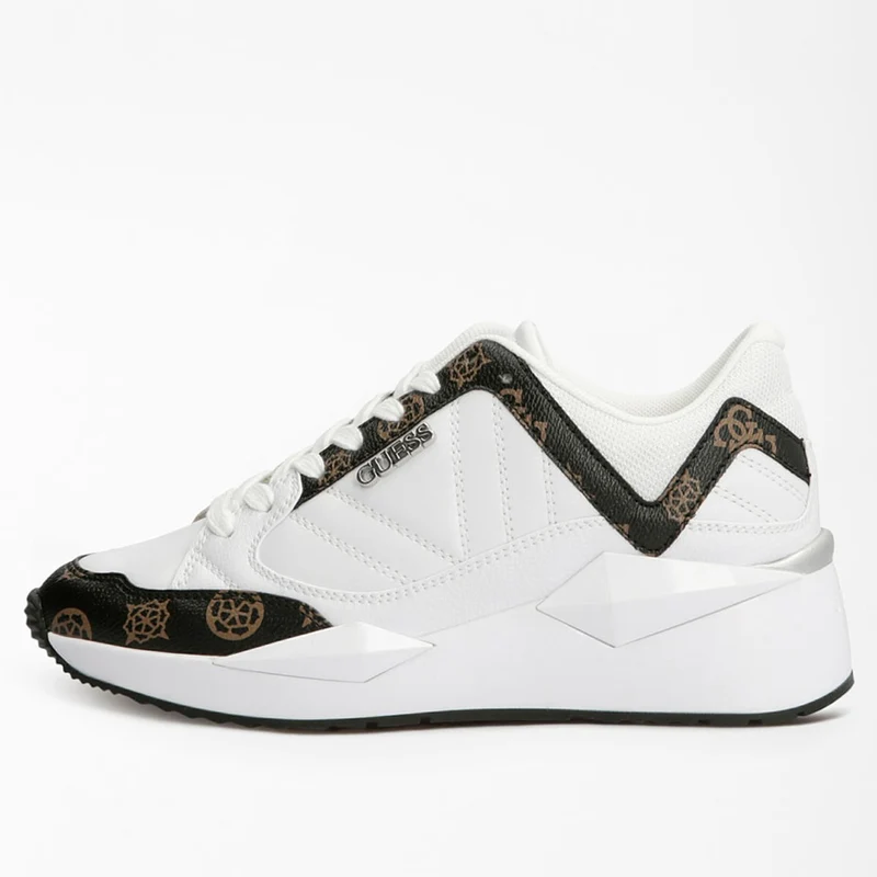 Scarpe Donna GUESS Sneakers Linea Traves Colore Bianco - Marrone