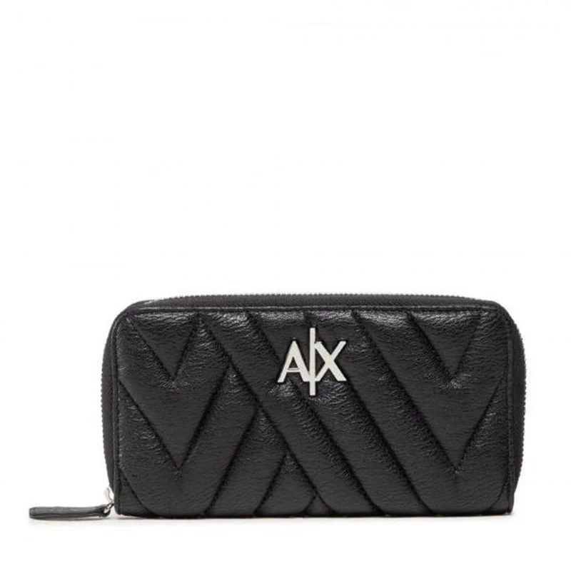Portafoglio Donna Zip Around Trapuntato ARMANI EXCHANGE colore Nero