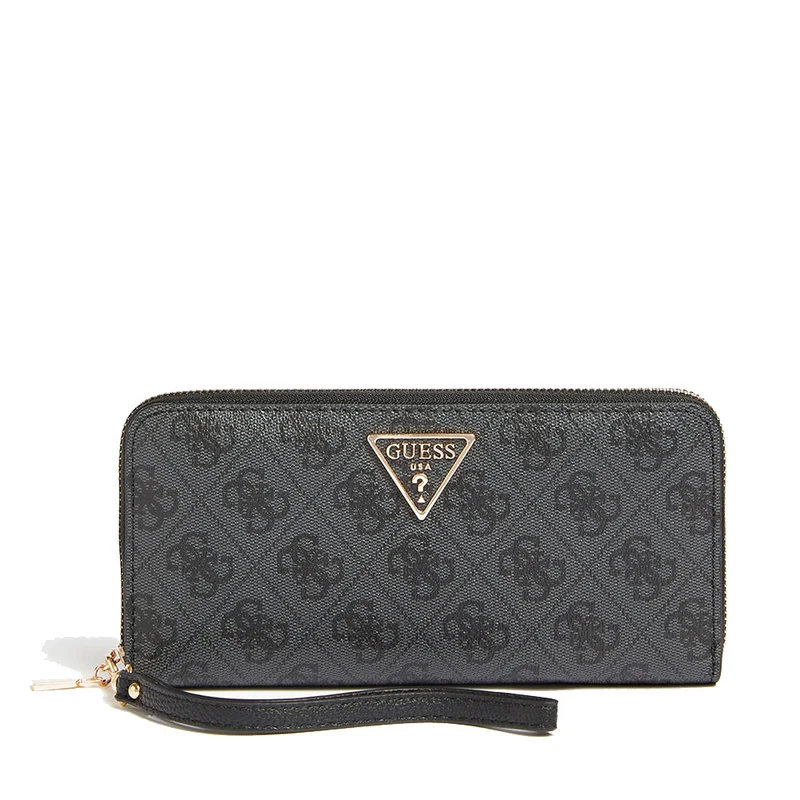 Portafoglio GUESS Chiuso con Zip Linea Laurel colore Coal Logo