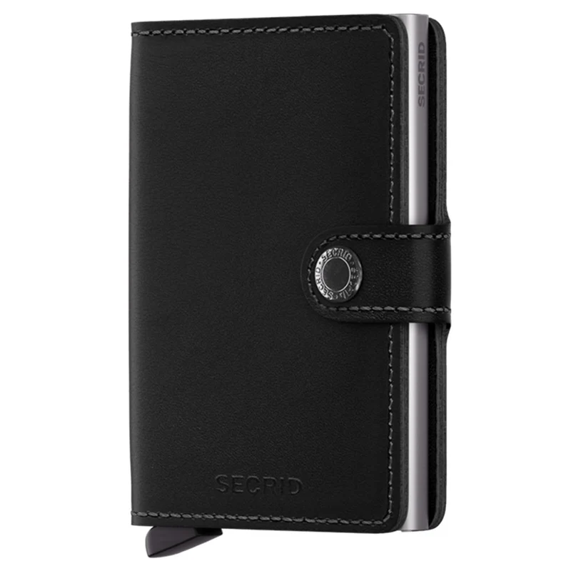 Porta Carte con Clip SECRID Miniwallet linea Original in Pelle Nera con RFID