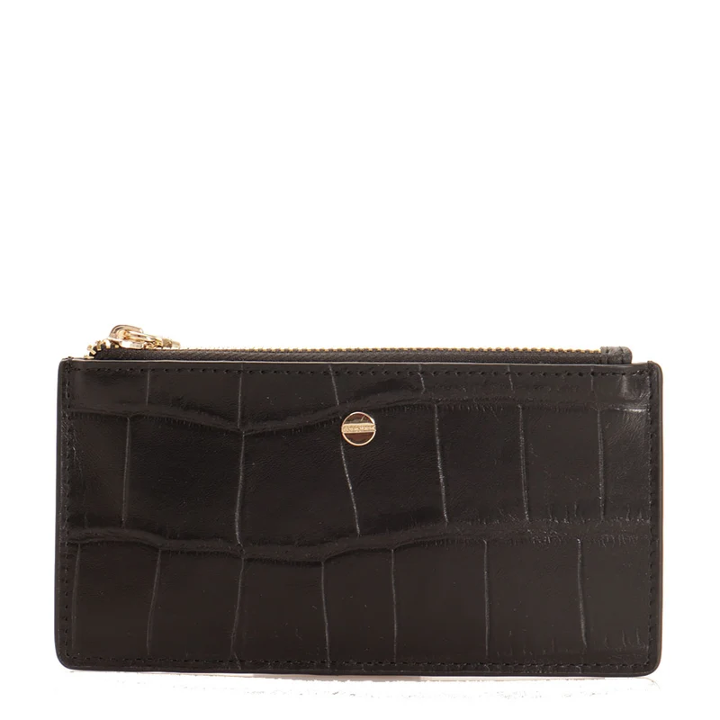 Portacarte Donna Medium BORBONESE in Pelle stampa Cocco Nero