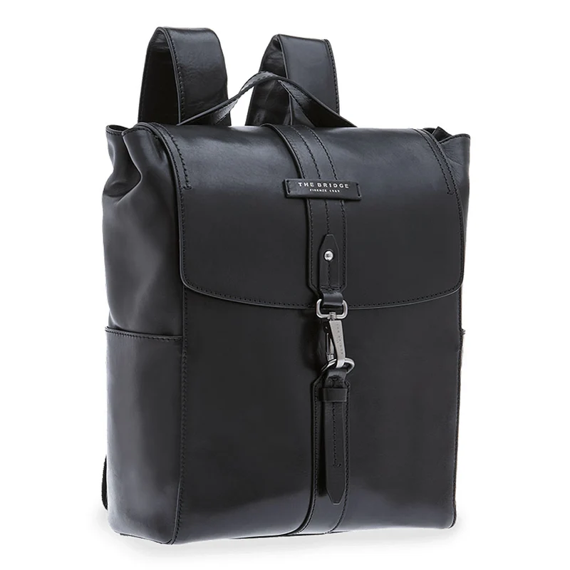 Zaino Uomo Porta Pc THE BRIDGE in Pelle Nera linea Kallio