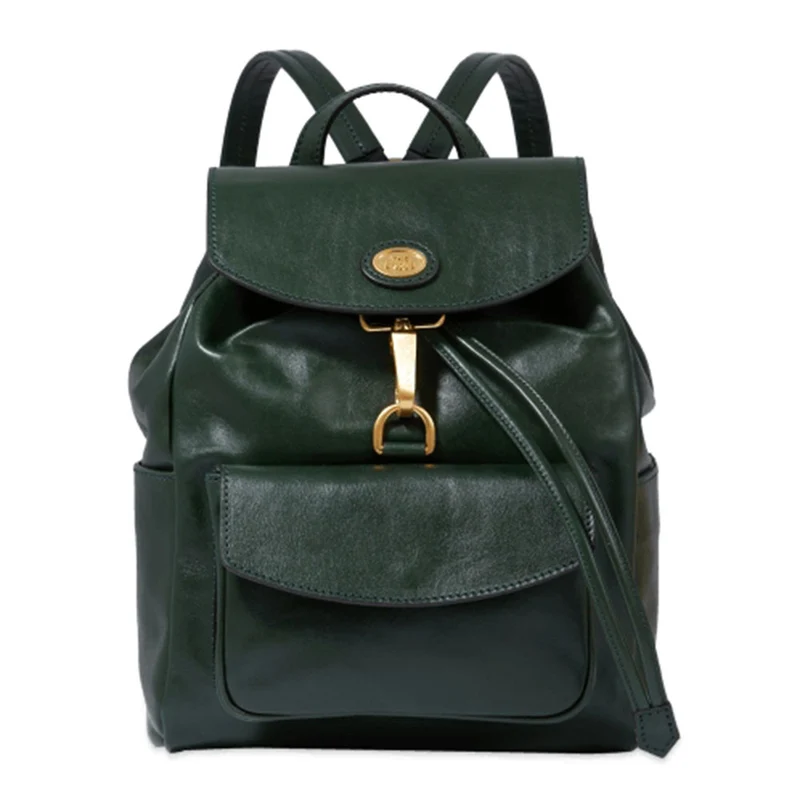 Zaino Donna con Pattina THE BRIDGE in Pelle Verde linea Story
