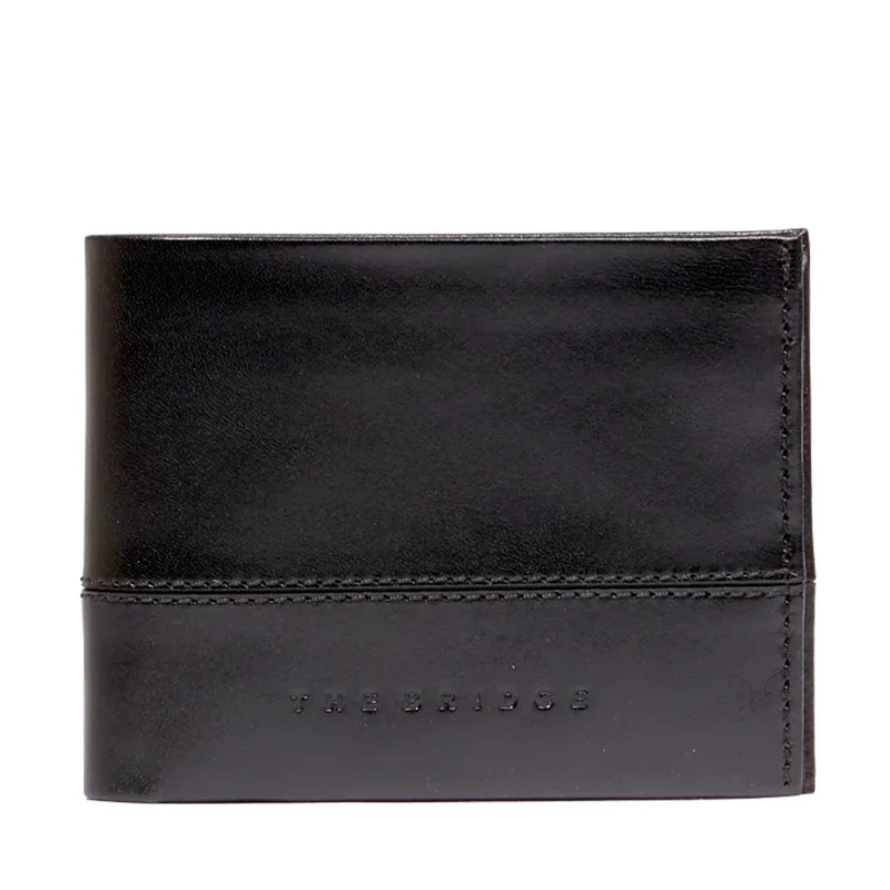 Portafoglio Uomo con Portamonete con Zip THE BRIDGE linea Damiano in Pelle Nera