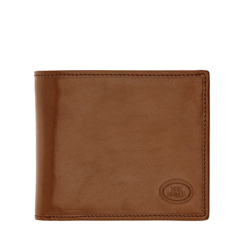 Portafoglio Uomo con Pattina e Portamonete THE BRIDGE In Pelle Marrone linea Story 01426601