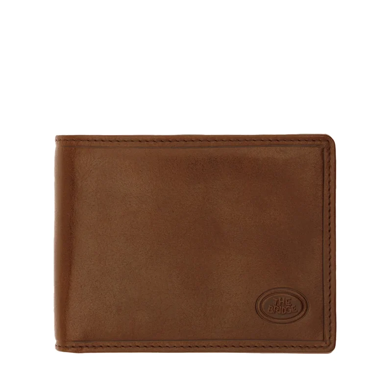 Portafoglio Uomo con Pattina e Portamonete THE BRIDGE In Pelle Marrone linea Story 01402301