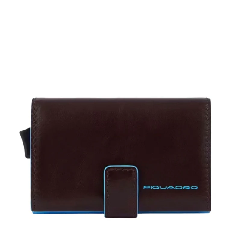 Portacarte PIQUADRO in Pelle e Alluminio con RFID in Pelle Mogano - PP5649B2RBLR