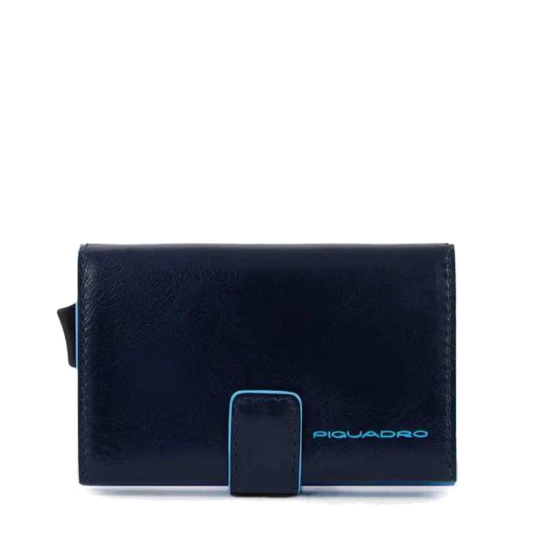 Portacarte PIQUADRO in Pelle e Alluminio con RFID in Pelle Blu - PP5649B2RBLR