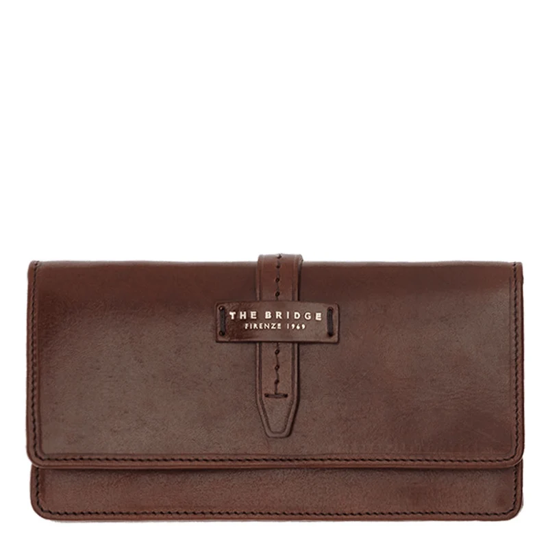 Portafoglio Donna con Bottone THE BRIDGE linea Florentin in Pelle Marrone