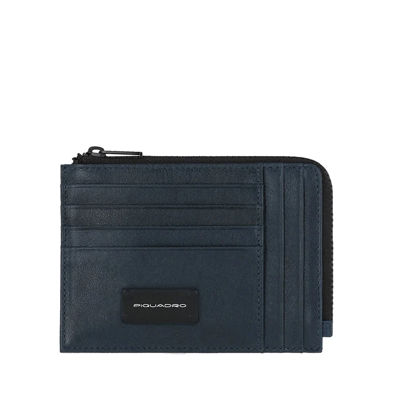 Portafoglio Porta Carte PIQUADRO In Pelle Blu Linea Harper - PU1243APR