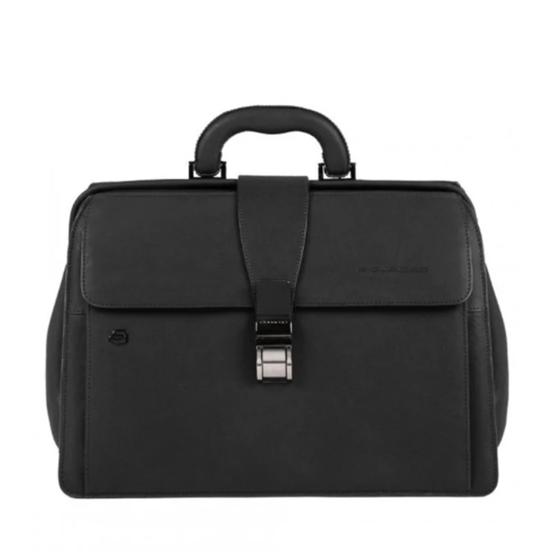 Borsa Dottore PIQUADRO in Pelle Nera Linea Black Square - CA2007B3