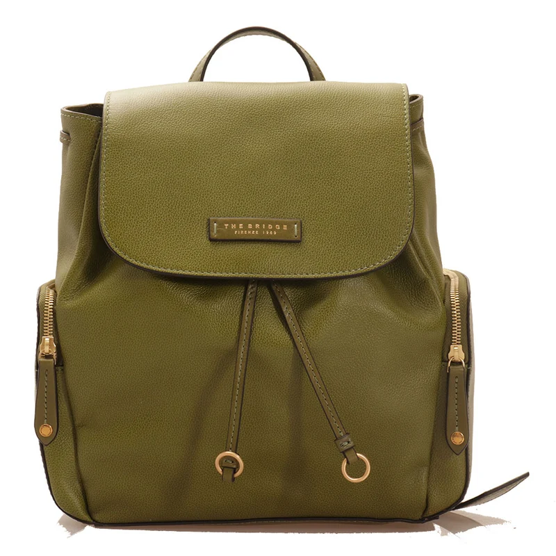 Zaino Donna con Pattina THE BRIDGE linea Carlotta in Pelle Verde Fico