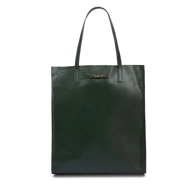 Borsa Donna Shopper Verticale THE BRIDGE in Pelle Verde Malachite linea Mirra