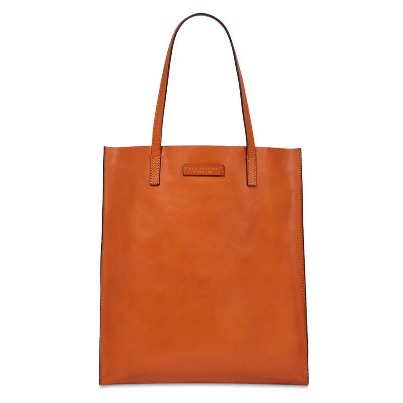 Borsa Donna Shopper Verticale THE BRIDGE in Pelle Arancio linea Mirra
